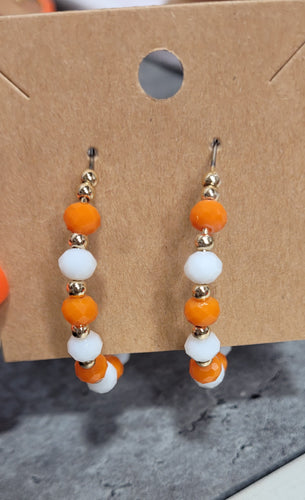 Orange and White Bead Hoop