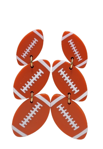 Tiered Football Earrings