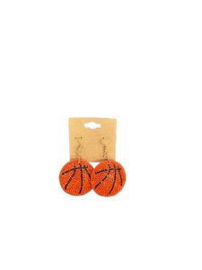 Rhinestone Basketball Earrings