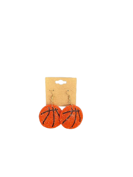 Rhinestone Basketball Earrings