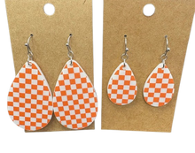 Orange Checkered Earrings