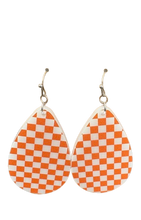 Orange Checkered Earrings