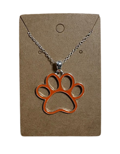 Orange Paw Necklace
