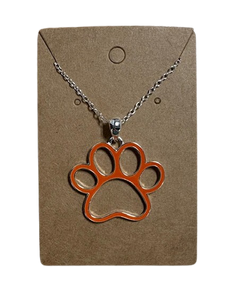 Orange Paw Necklace
