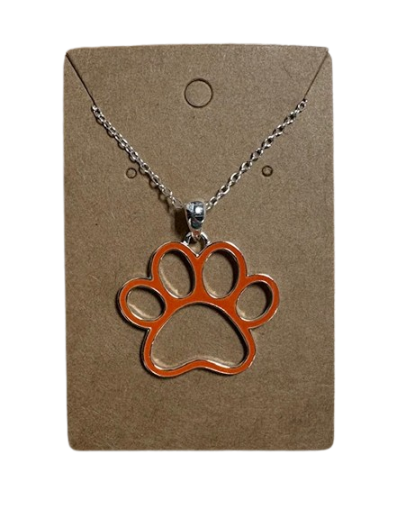 Orange Paw Necklace