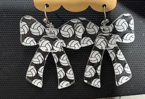 Coquette Bow Volleyball Earrings