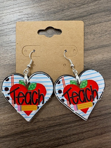 Heart Teach Earrings