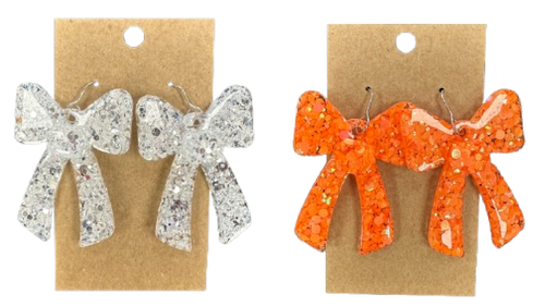 Glitter Coquette Bow Earrings