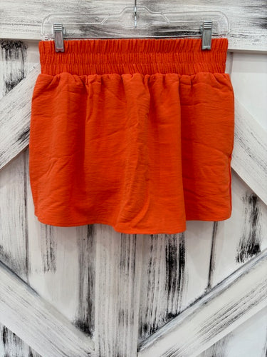 High Waisted Orange Skort w/ pockets