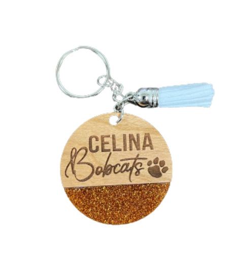 Circle Glitter Keychain
