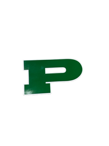 P Decal Green with White Outline