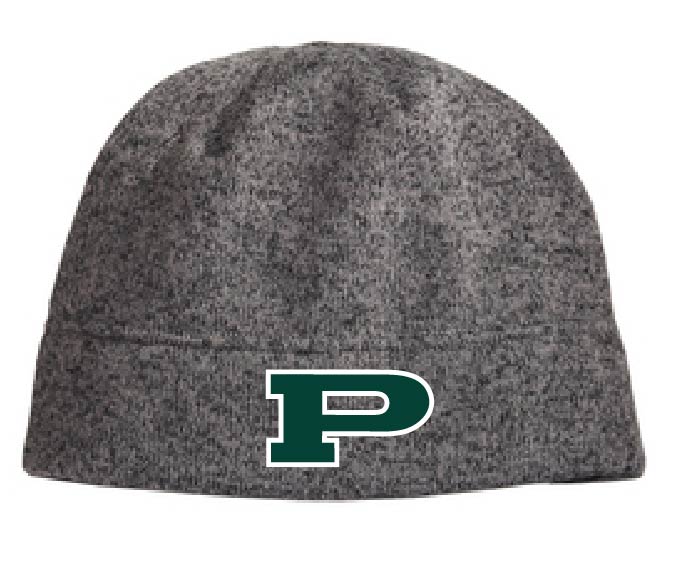 Light Gray P Beanie Embroidered