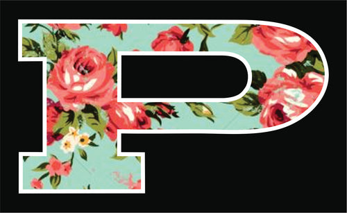 P Car Decal Turquoise Floral