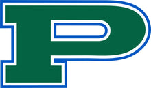 P Decal Green with Blue Outline