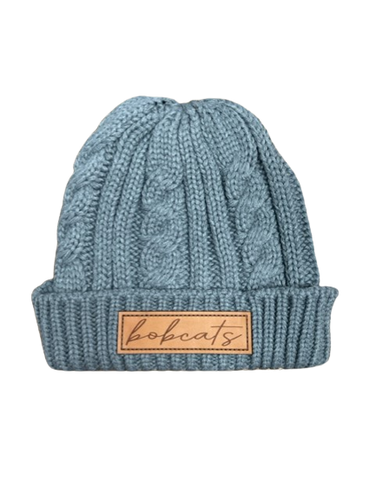 Bobcats Leather Patch Gray Beanie